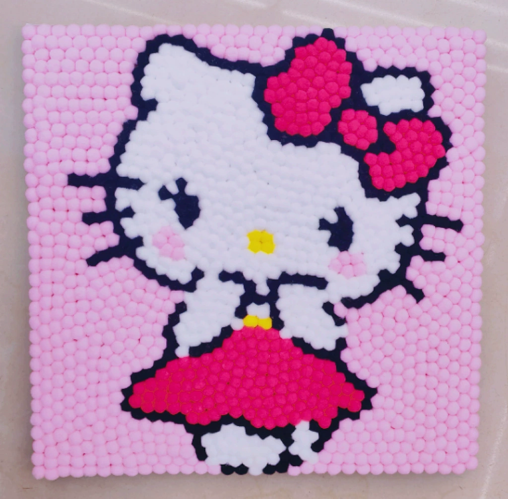 Materials set, children's small bag, plush stickers, DIY