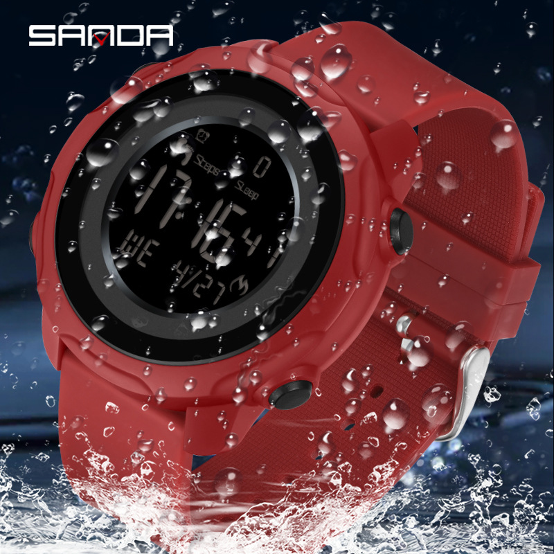 SANDA paso contando calorías reloj despertador deportivo reloj luminoso impermeable monitoreo del sueño reloj inteligente 6121