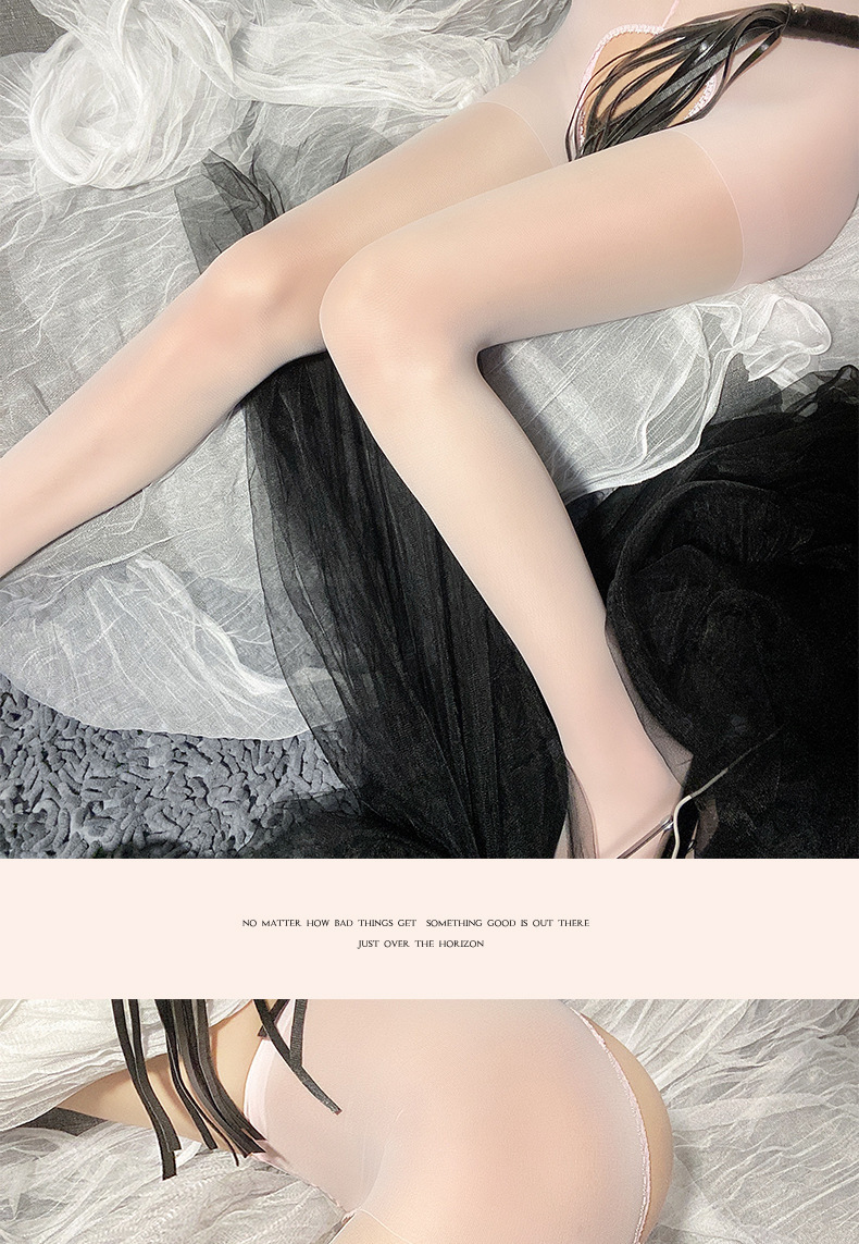 Ultra-Thin Black Spandex Stockings, Sheer Nightclub Tights, One Size — detail image 25