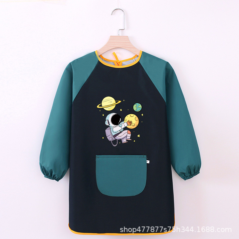 Abrigo DE LOS NIÑOS impermeable arte kindergarten pintura ropa publicidad inversa ropa impresa logo manga larga delantal vestido inverso