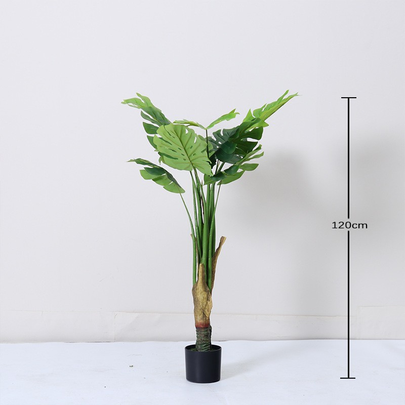Simulación de plantas verdes estereoscópicas hojas de tortuga de espalda de alta gama de lujo ligero en maceta decoración interior decoración suave paisaje falso planta