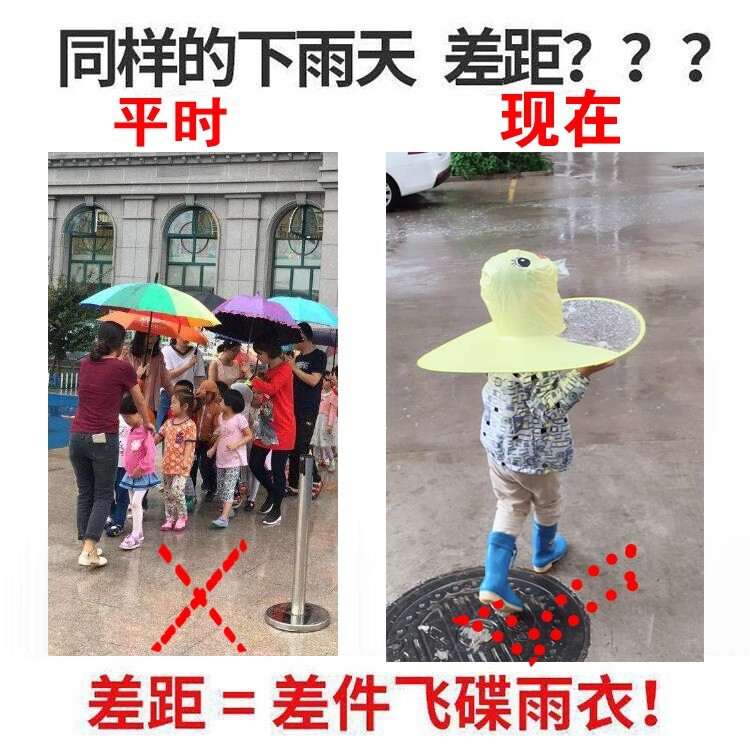 子供用ネット有名人のアーティファクト空飛ぶ円盤レインコート帽子女の子小さな黄色いアヒルマントスタイルポンチョベビー雨具男の子幼稚園|undefined