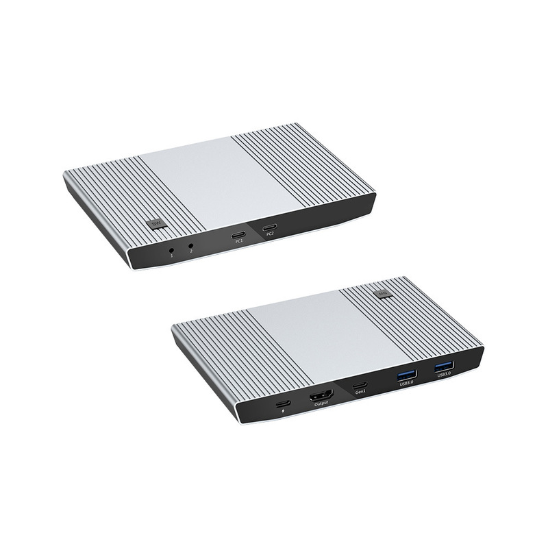 Kvm Switch Two in and One Out Typec Docking Station Expansion Keyboard Mouse Display Sharing HDMI Screen Cutter