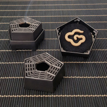 新品指尖香炉香插沉香檀香五边形音盒摆件小祥云香炉创意小香薰炉