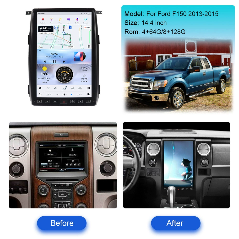 Подходит для Ford F150 Android 13 Qualcomm интеллектуальный модифицированный автомобильный большой экран с вертикальным навигатором 09-14
