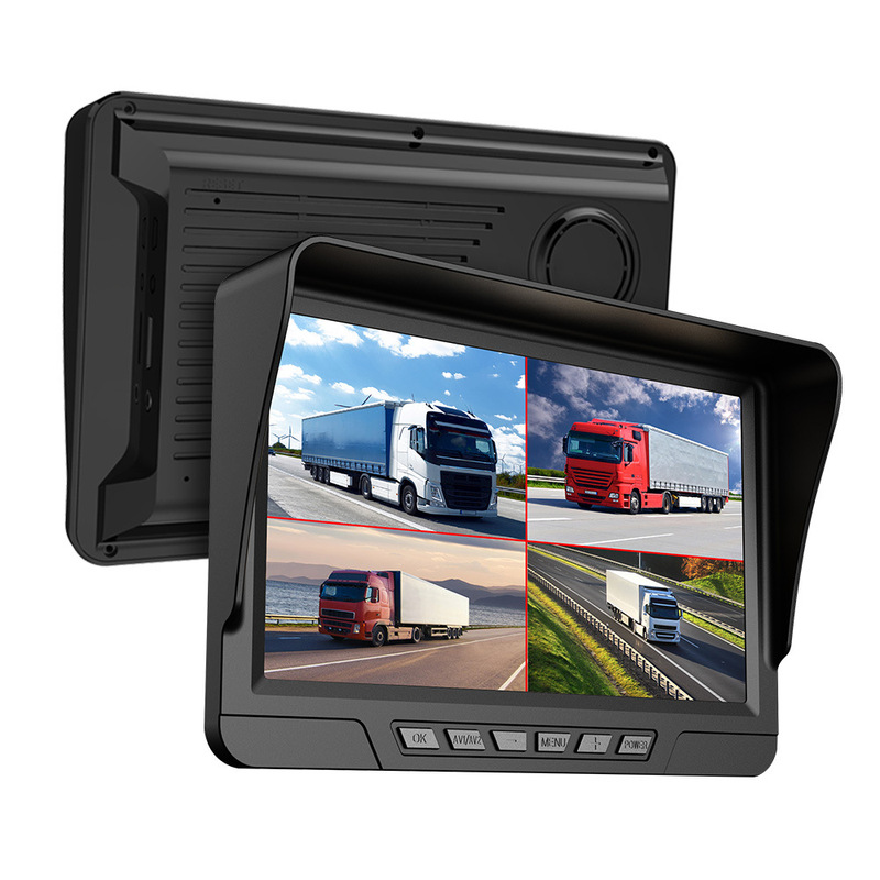 Cross-border explosions 7-inch truck monitoring driving recorder 1080P front and rear dual-way external pull camera 24V car