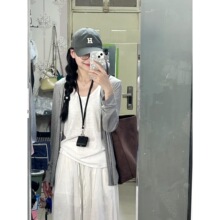 微胖MM清冷感显瘦防晒上衣女2026夏季薄款百搭慵懒风纽扣针织开衫