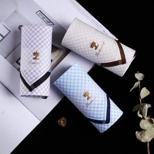 Men's Business Cotton Sweat-Absorbent Summer Practical Sweat-Wiping Cotton Handkerchief Comfortable, Soft and Environmentally Friendly Yarn-Dyed Handkerchief