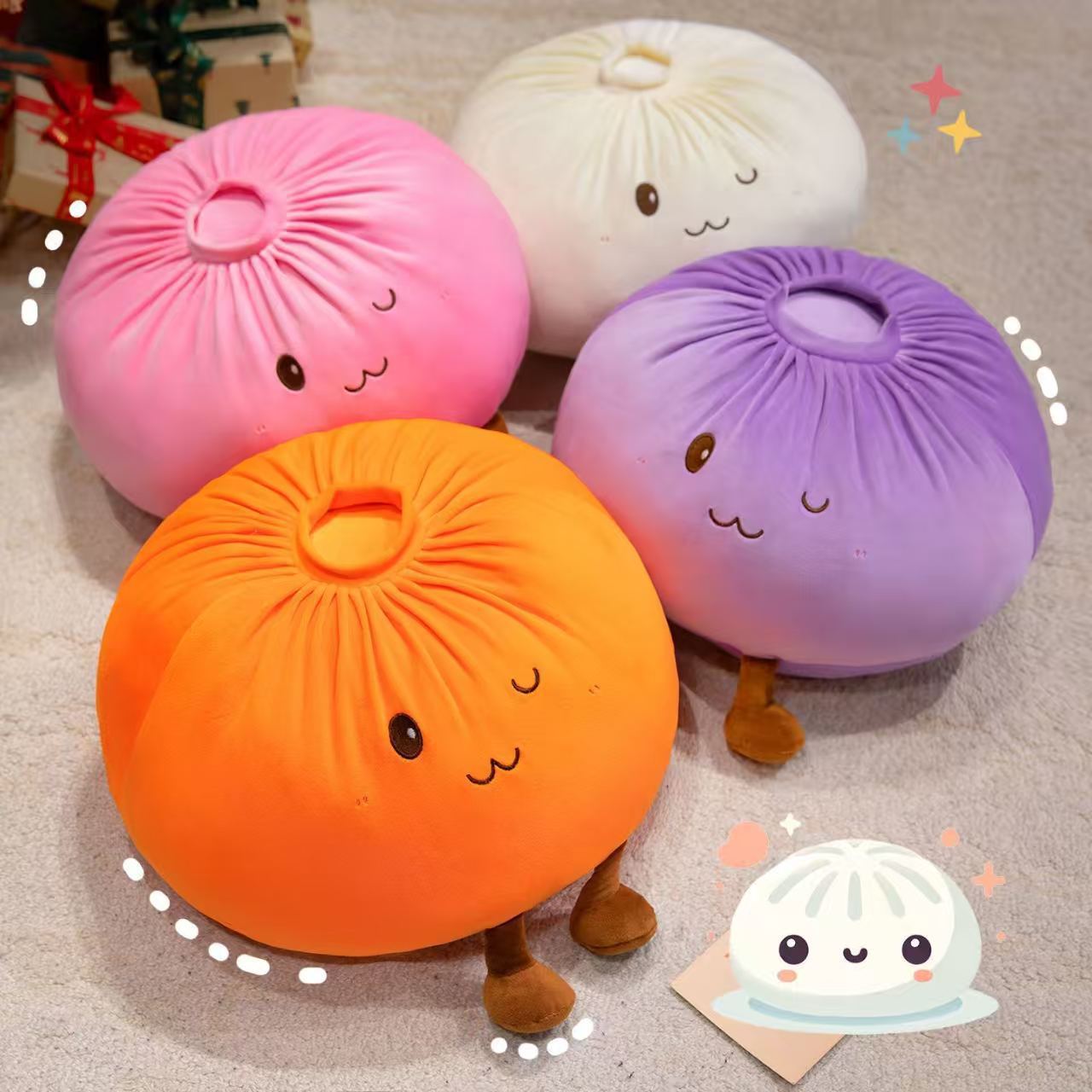 Creative Soft Bun-Shaped Plush Toy Pillow, Large Bun Doll, Home Lazy Pillow Cushion