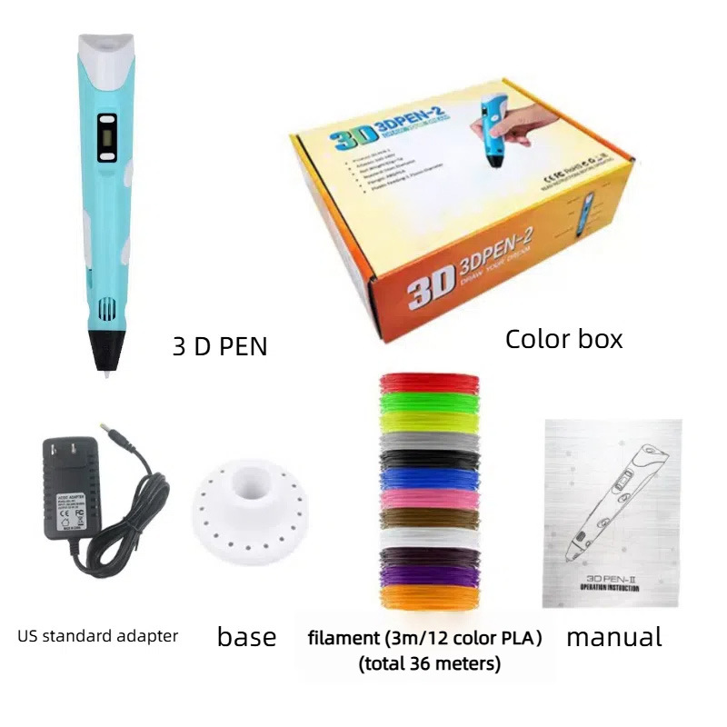 Suministro directo de fábrica 3D impresión pluma temperatura ambiente tridimensional graffiti pintura pluma inteligente regalo educativo juguete papelería 3dpen