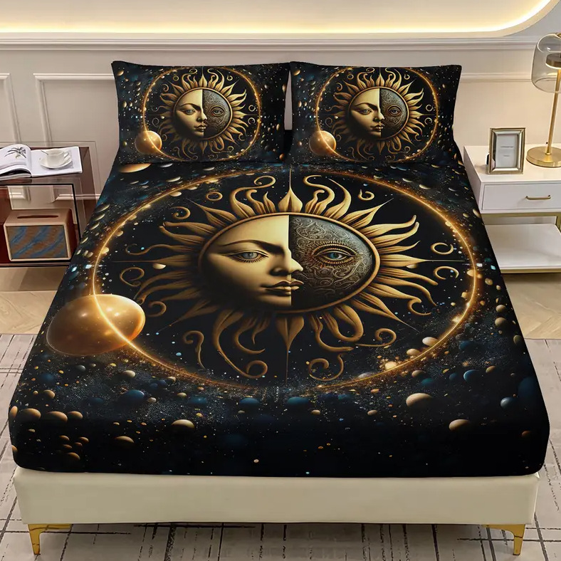 TEMU / JIT Mattress Kits Sun Moon Star River HD Impresión digital ropa de cama
