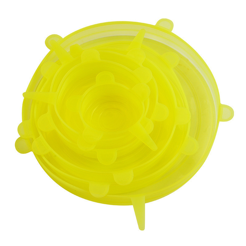 Tapa de conservación de silicona Tapa universal Tapa redonda de silicona Tapa universal Tapa de silicona transparente Tapa de conservación Juego de 6