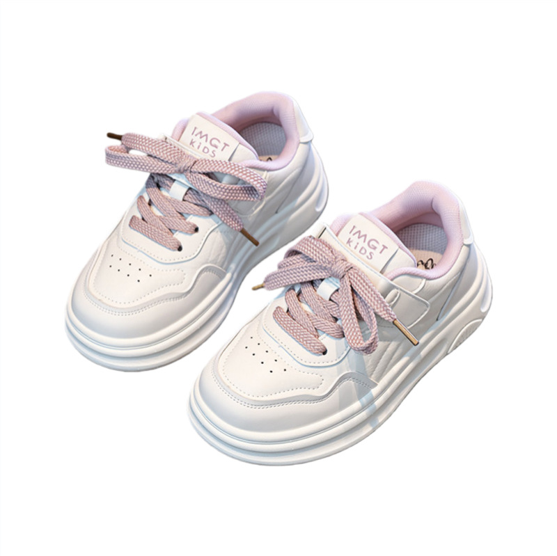 Zapatos blancos de niñas 2026 primavera y otoño nuevos zapatos de padre con suela suave para niños zapatos deportivos de niñas zapatos de skate image 6