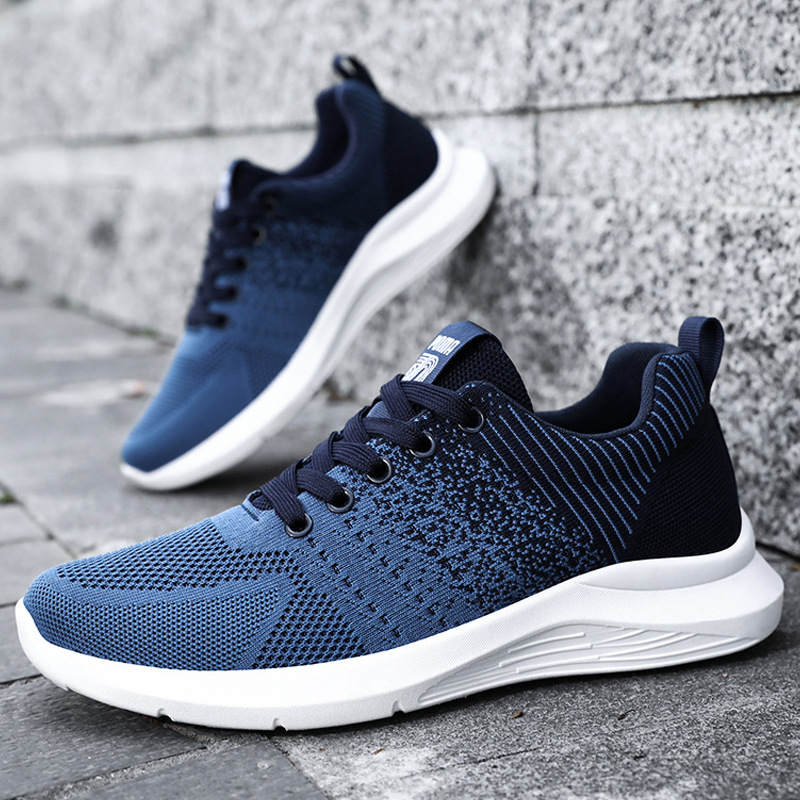 Men's Sneakers, Spring Style, Fly-Knit Breathable Shoes, Men's Shallow Mouth Lightweight Single Shoes, Soft-Soled Mesh Shoes, Comfortable Casual Shoes