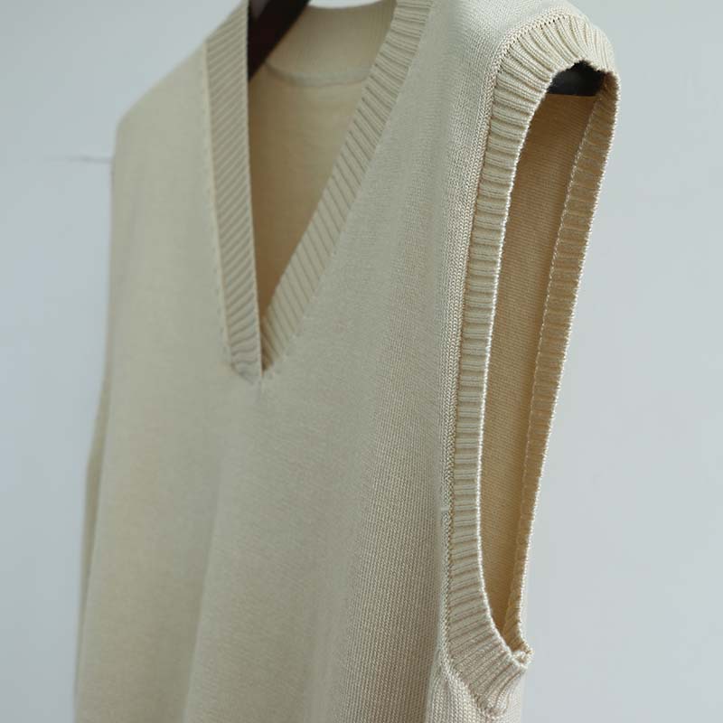 Chaleco de punto de las mujeres para Primavera, Otoño e Invierno Nuevo estilo coreano elegante con cuello en V de las mujeres más el suéter flojo del tamaño para el desgaste externo