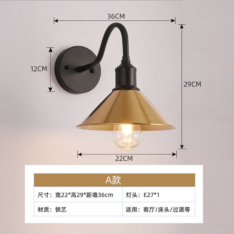 American loft estilo Industrial lámpara de pared de noche Villa patio al aire libre lámpara de pared restaurante bar lámparas de iluminación decorativa