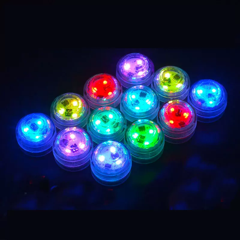 小水底灯小号潜水灯遥控开关潜水灯多彩变色泳池灯鱼缸灯小水下灯