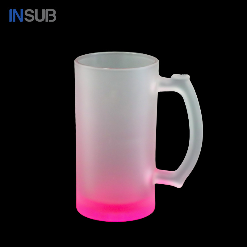 Transferencia térmica 16oz vidrio gradiente esmerilado sublimación térmica logotipo impresible taza de publicidad taza de regalo taza de vidrio