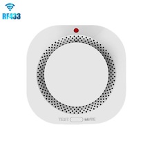 跨境无线光电烟感探测器AA电池家用报警系统433MHz火灾烟雾报警器