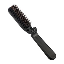 跨境新款折叠胡须刷小巧便携猪鬃毛男士理发用品刮胡须造型梳批发