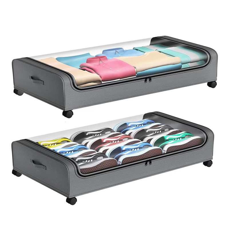 Amazon Home Storage Box with Wheels under Bed Storage Box Clothing and Shoe Organizing Box 43 Liter under Bed Storage Box