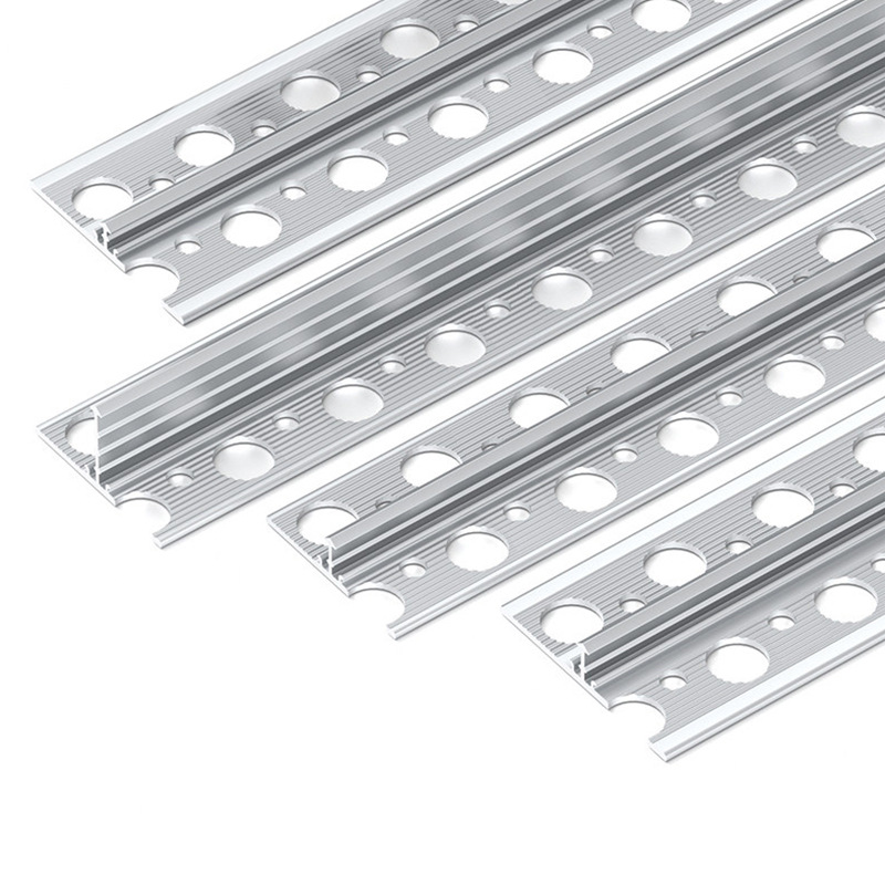 Liga de pared de aleación de aluminio barra de perforación de piso barra de perforación de piso línea de ángulo plano en forma de T placa de yeso junta de barra de parche