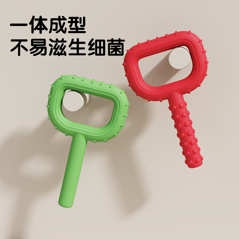 Juguete de dentición para niños de Amazon, juguete sensorial de silicona en forma de P para masticar, collar de dentición para bebés, palo de dentición resistente a mordeduras para bebés