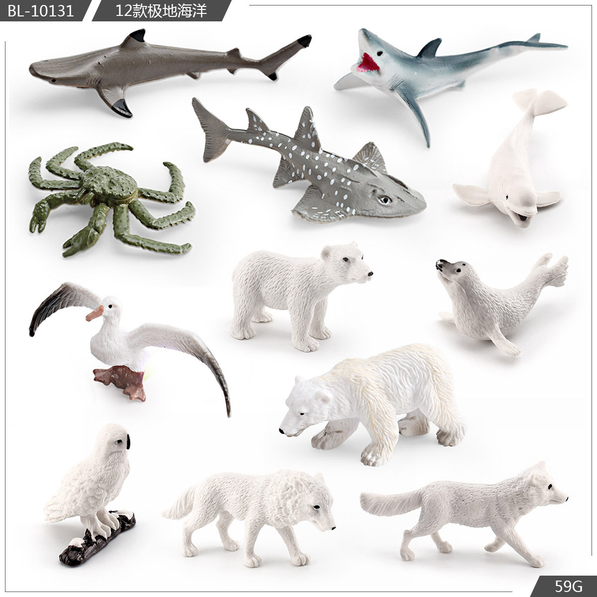 Exportación transfronteriza simulación modelo de animales polares mini animales de invierno ártico beluga morsa cognición educación temprana decoración