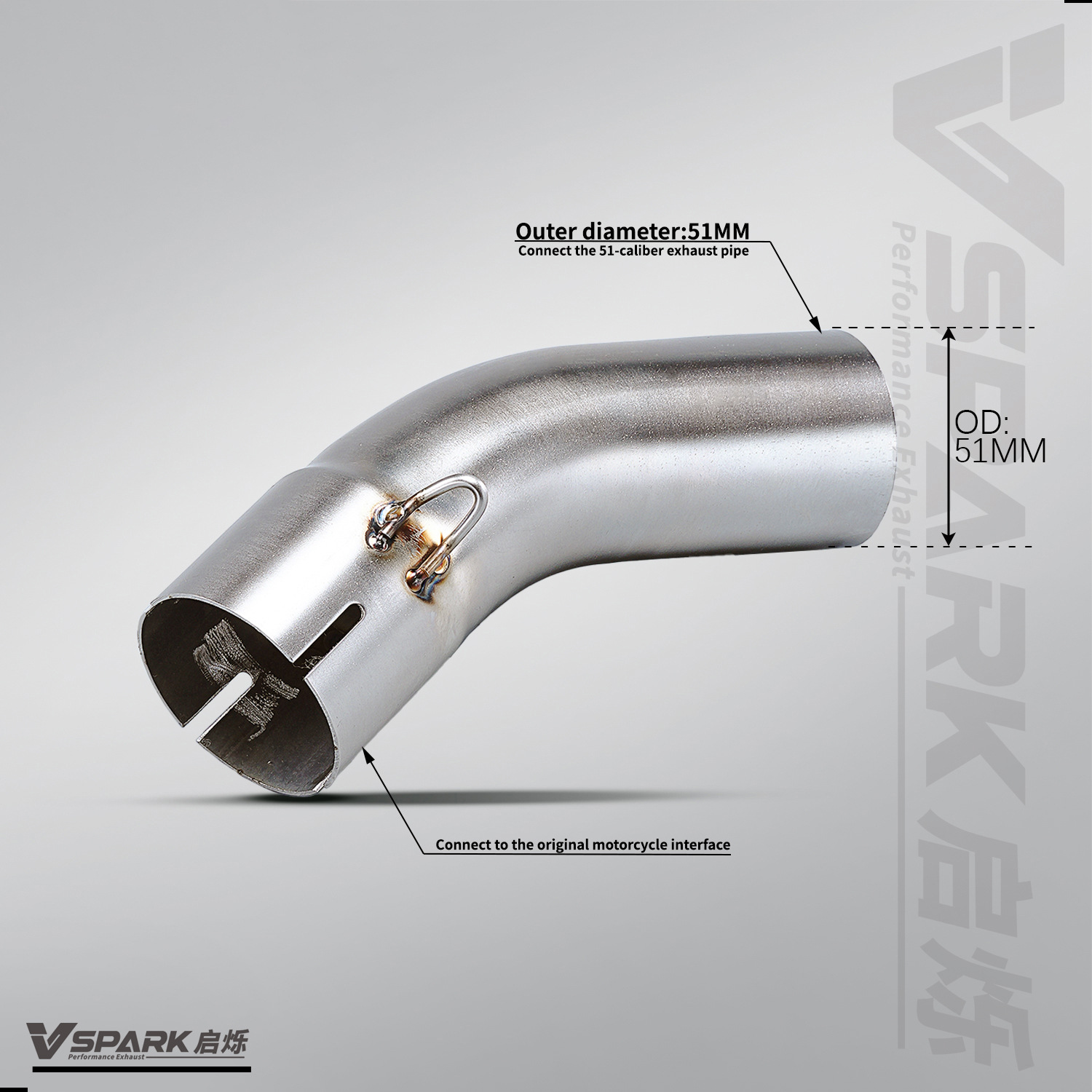 Suitable for Kawasaki Motorcycle Zx4R/Rr Exhaust Pipe Middle and Front Section Titanium Alloy Front Section Non-Destructive Modification Straight up