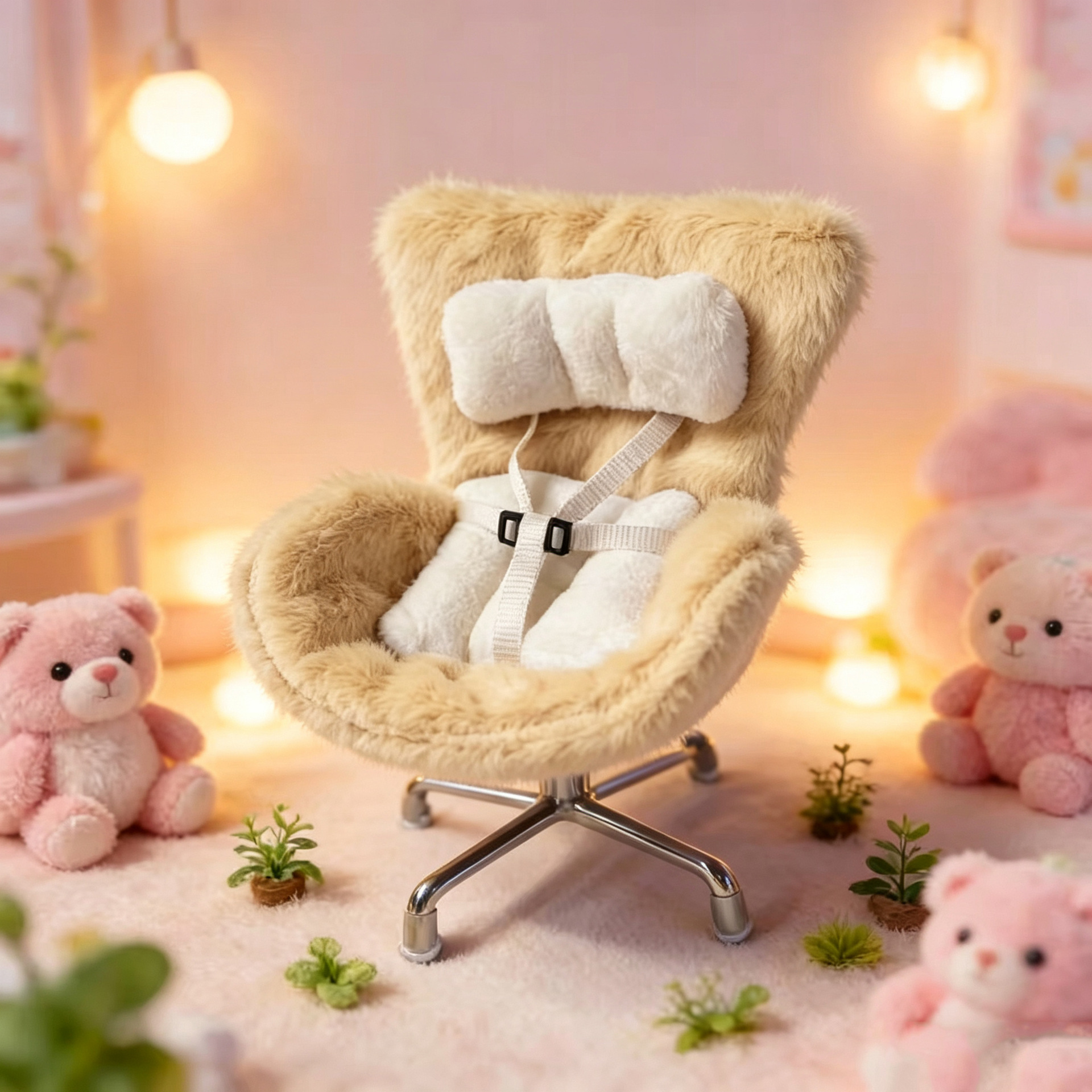 Cross-Border Applicable Doll Pendant, Cute Plush Car Safety Seat, Car Air Vent Decoration, Car Interior Decoration