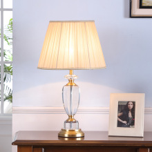 美式水晶台灯卧室轻奢全铜欧式客厅奢华装饰高颜值可调光床头灯