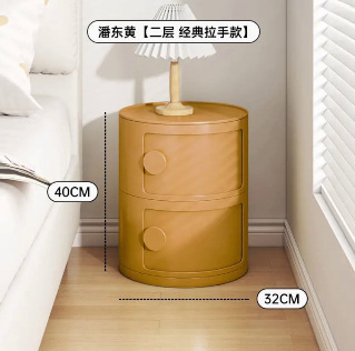 多层卧室储物柜小型窄小收纳柜超窄床头柜沙发边柜圆筒床头柜客厅|undefined