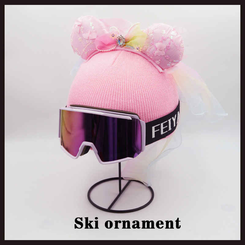 Cute Ski Helmet Elsa Tulle Sherry Mei Plush Accessories Detachable