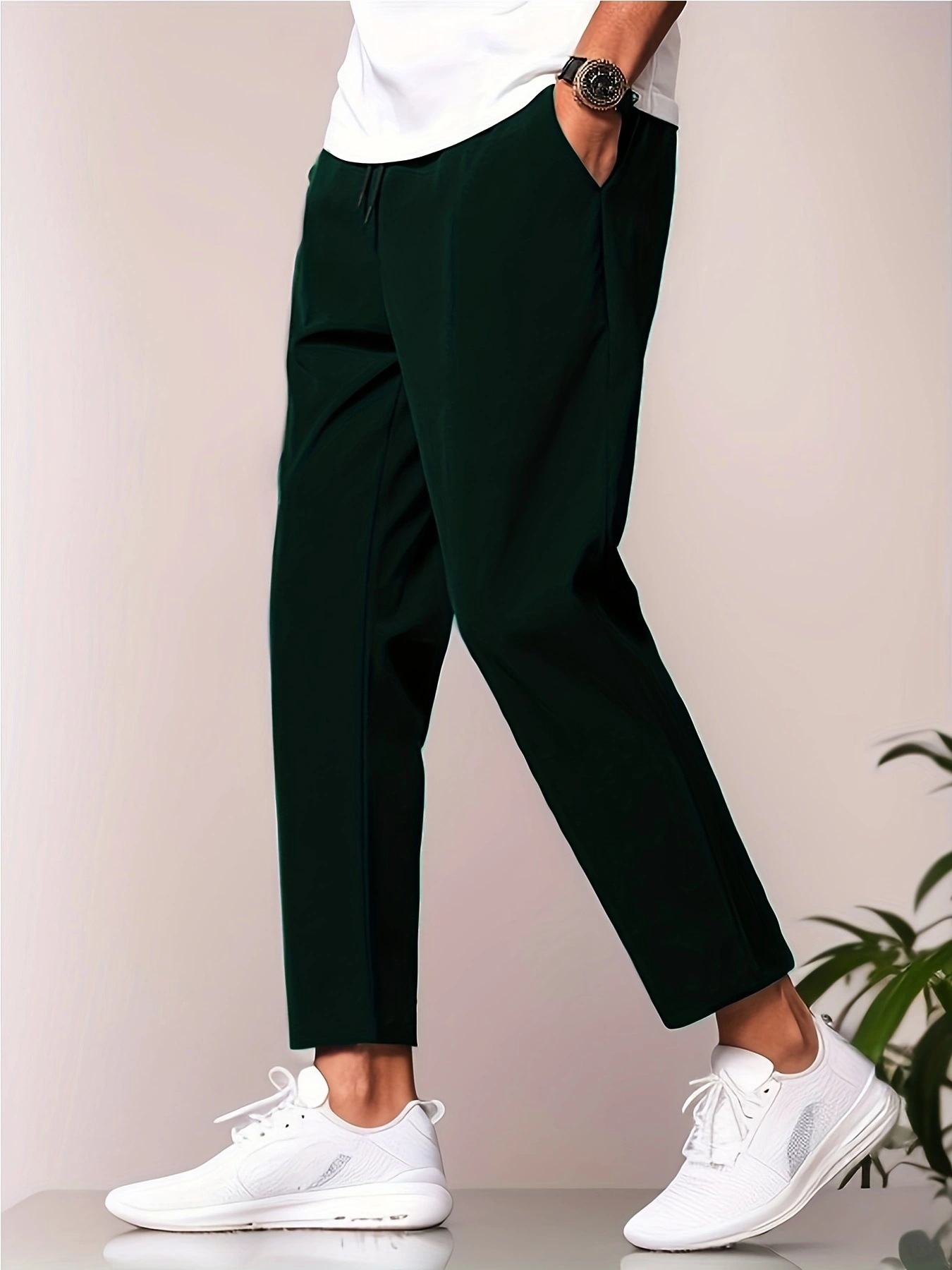 Other Pants Slim-Fit Cropped Dark Green