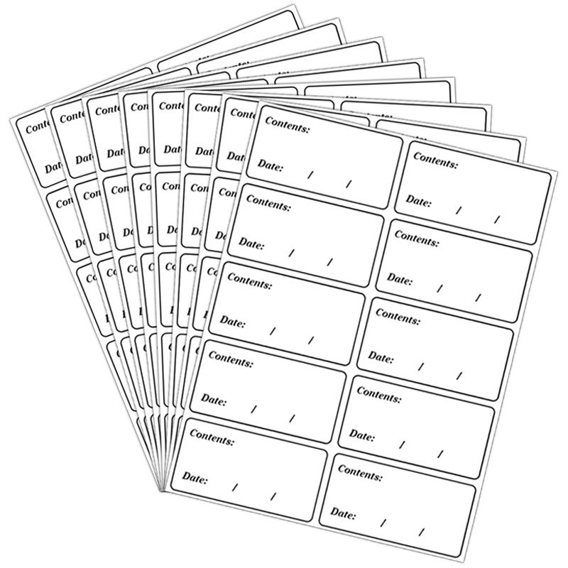 100 sheets/pack food storage date sticker label PVC waterproof removable label refrigerator food content mark