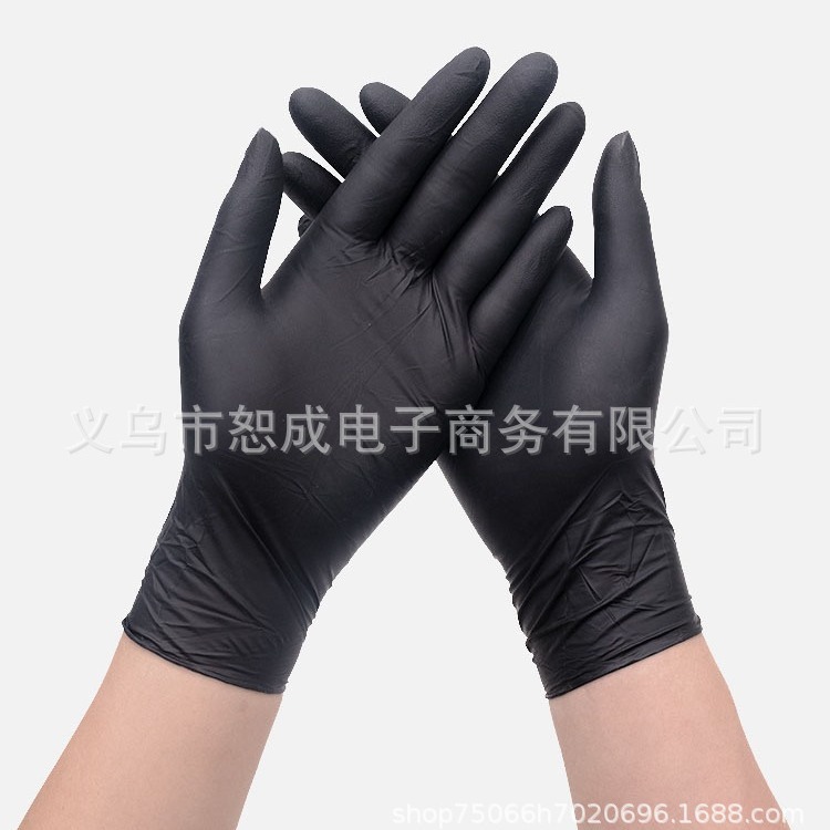 厨师专用一次性手套黑色丁腈食品级厨房料理烘焙防烫油溅防护手套