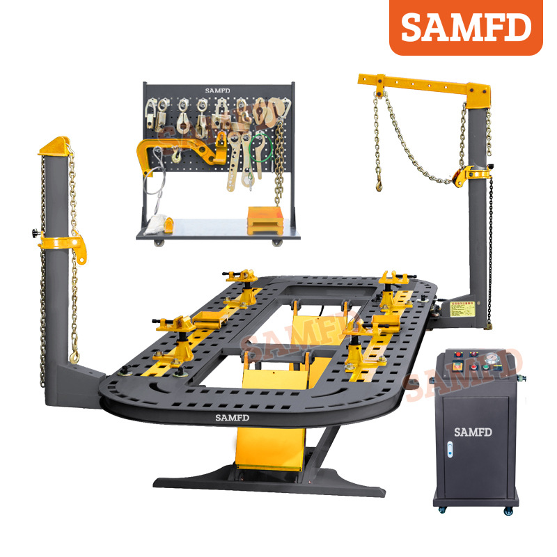 Instrumento de calibración de vigas de coche de elevación integral Toorcar, plataforma de plástico de chapa de acero al manganeso de cinco filas, fábrica de reparación de automóviles