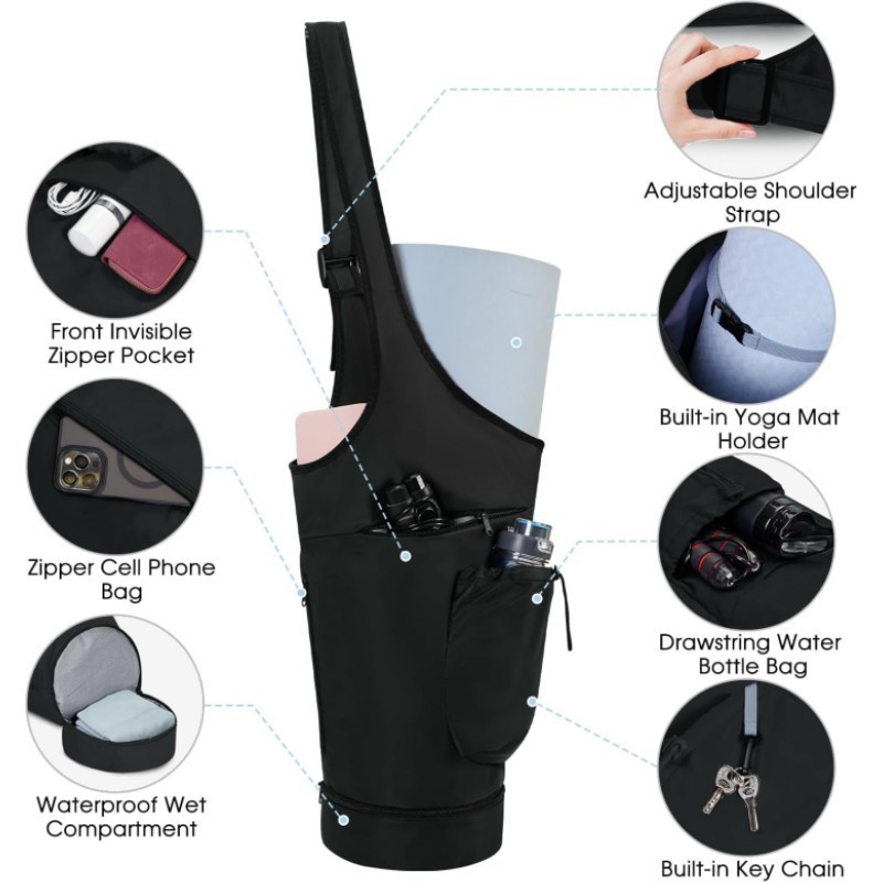 Amazon nueva estera de yoga mochila portátil bolsa de equipaje de viaje multifuncional bolsa de fitness deportiva bolsa de esterilla de yoga