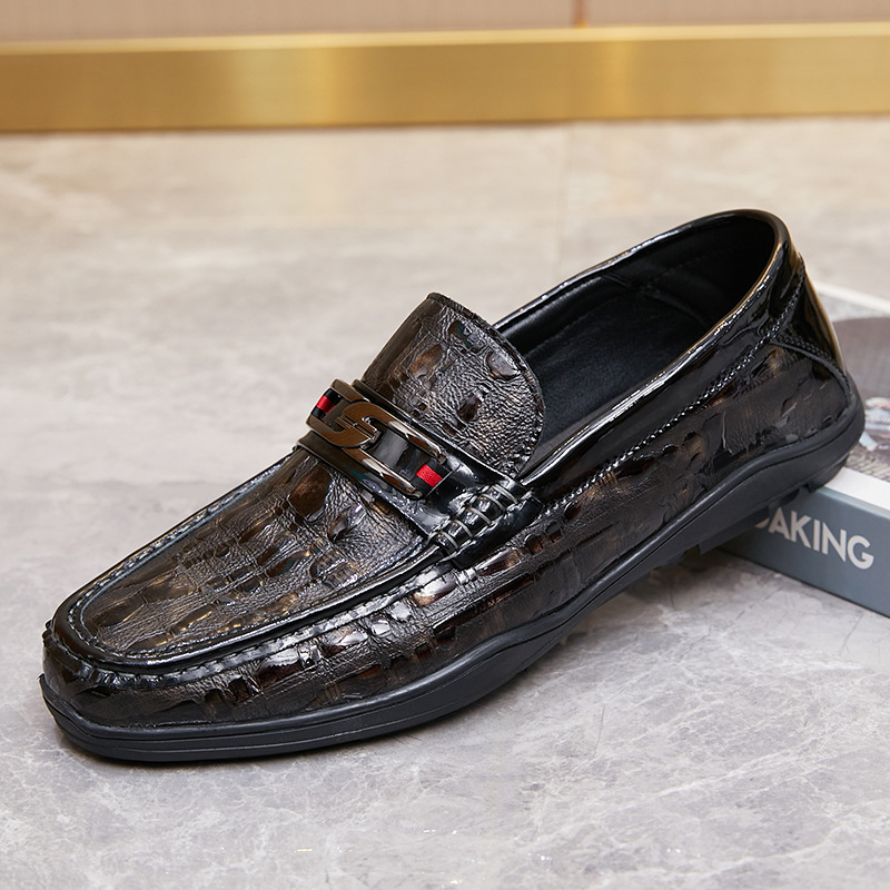 Nuovo set di scarpe comode da uomo in pelle con stampa alla moda, tendenza casual_voghion.com