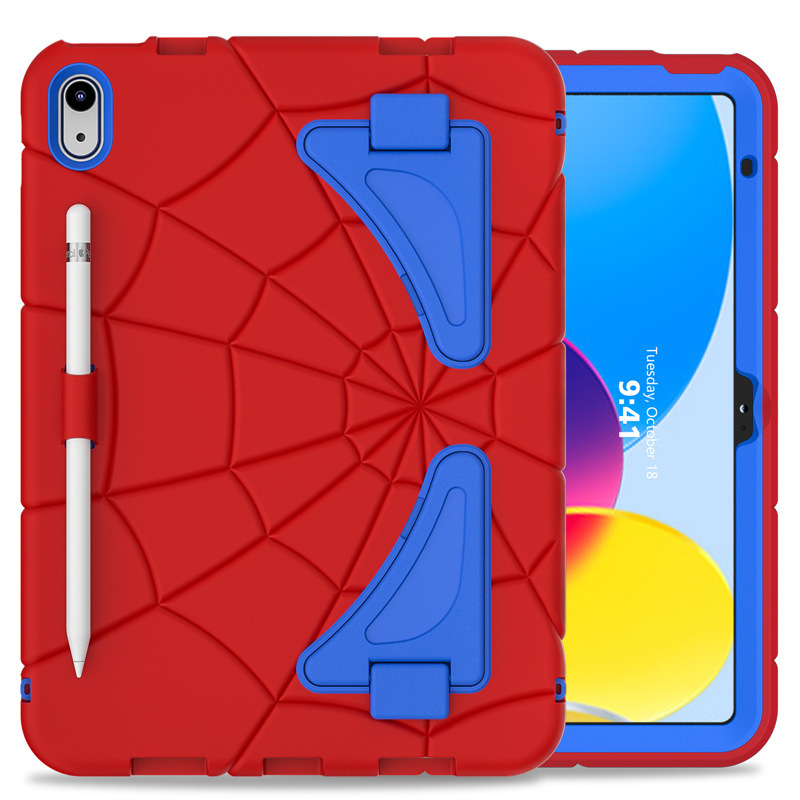 Suitable for Ipadair11 Protective Case Spider-Man Ipad10 10.9 Silicone Air4/5 Stand Kidsren's Anti-Fall Case