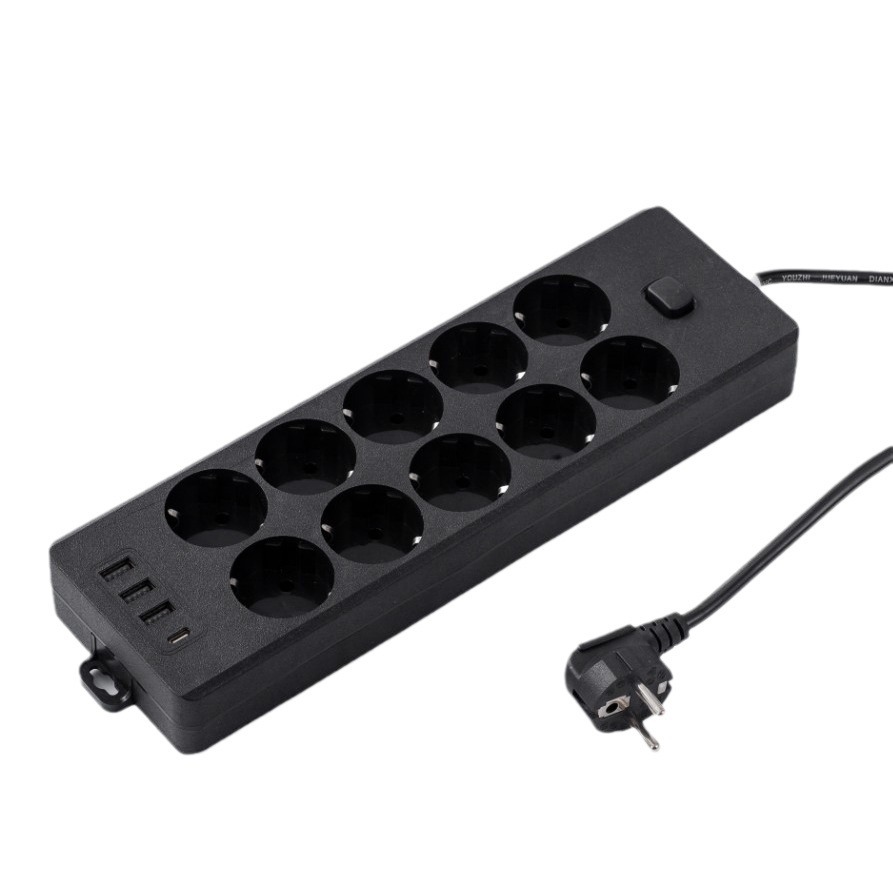 Fábrica de venta directa enchufe estándar europeo enchufe estándar europeo enchufe USB tipo-C enchufe 2m 3m placa de conexión de conexión