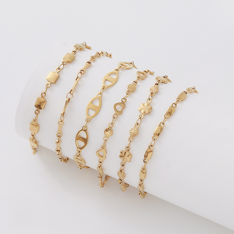 Light Luxury Niche Exquisite Gold Nugget Bracelet for Women, Vintage Gold Stainless Steel, Simple and Versatile Friendship Jewelry Manufacturer