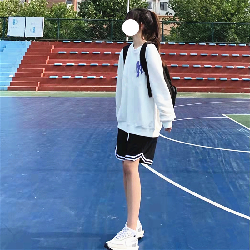 American street retro student sports style casual basketball sports shorts women's loose wide leg shorts hot pants summer