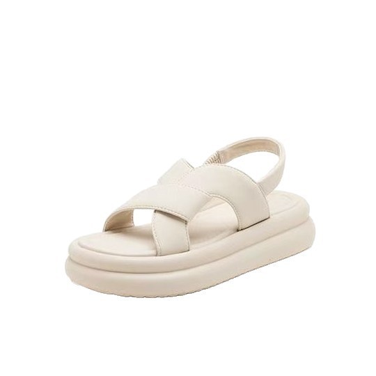 Sandalias de explosión para mujeres verano 2026 nuevo tipo de ropa exterior deportiva casual zapatos de playa suaves con suela gruesa muffin zapatillas frías
