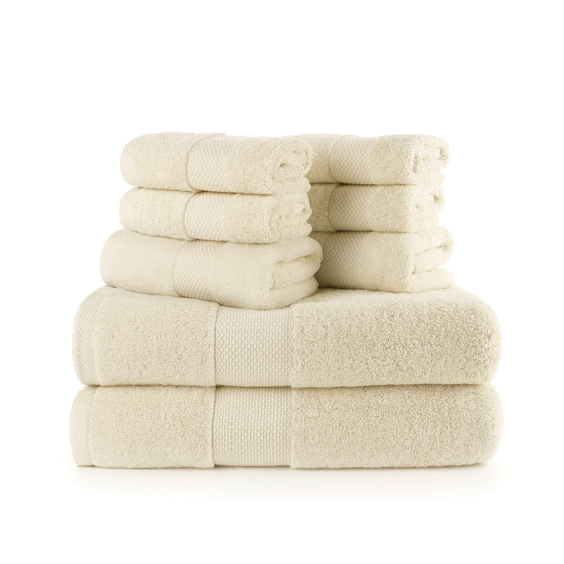 8 Pcs Cotton Bath Towel Set Bath Hand Towels Washcloths