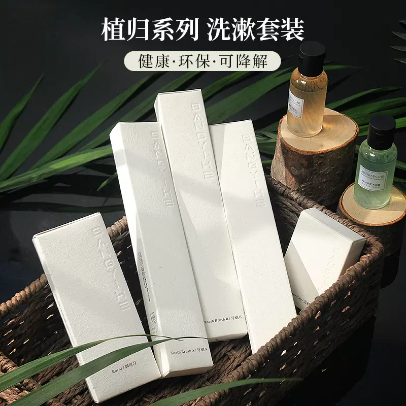 酒店一次性牙刷牙膏环保可降解FSC洗漱套装高档民宿专用酒店用品