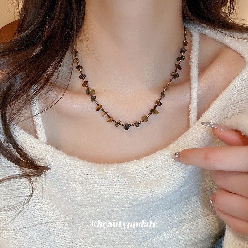 Colar de pérolas de luxo com fecho magnético para mulher_voghion.com