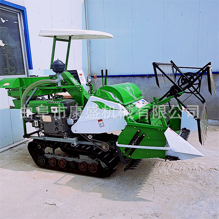 4LZ-1.0山区稻谷收获脱粒机 多功能水稻小麦胡麻家用小联合