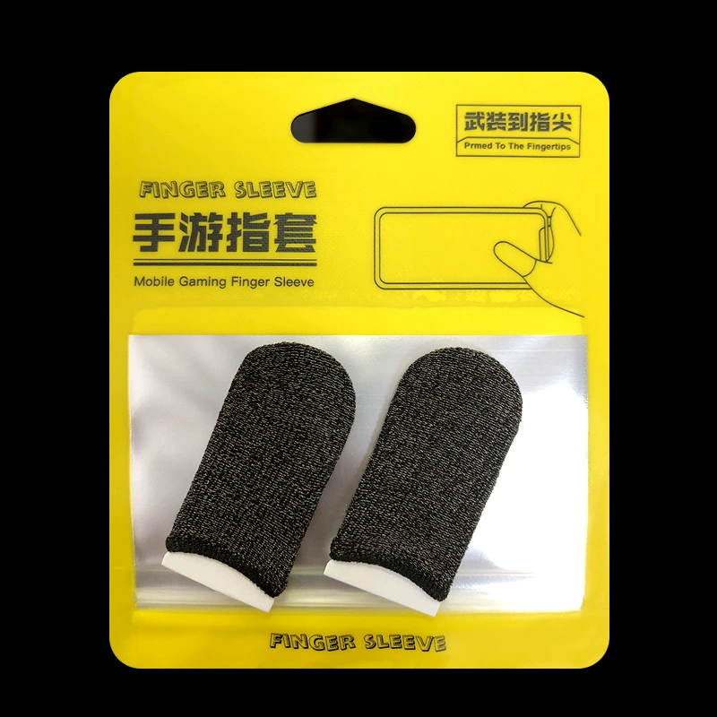 Gaming Finger Sleeves, Silver-Fiber Conductive 18‑pin, Breathable Touchscreen, 45×25 mm