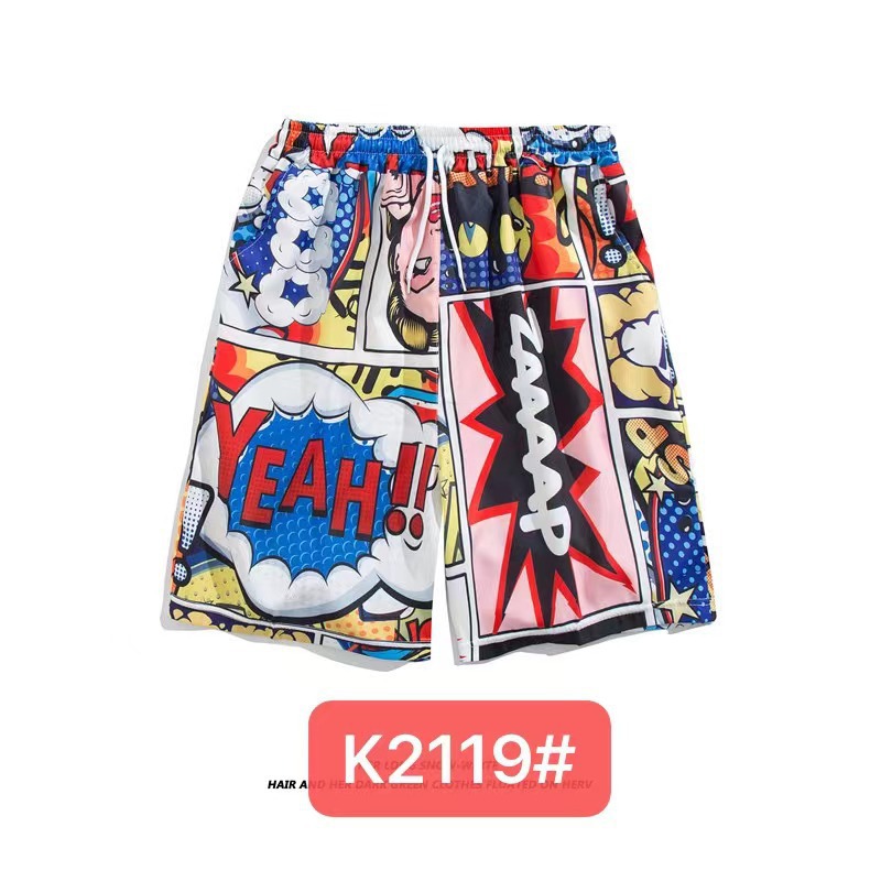 Pantalones de playa de los hombres retro de la pareja Vacaciones de aguas termales anti-vergüenza quinto pantalones ropa exterior pantalones cortos de playa de verano hombres